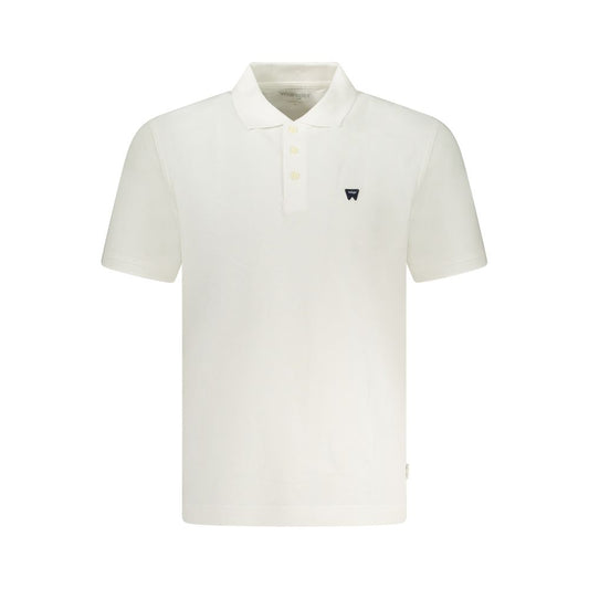 Polo Shirt by Wrangler for men in cotton white features a eye catching silhouette, showcasing a refined and short-sleeve for a eye catching finish.