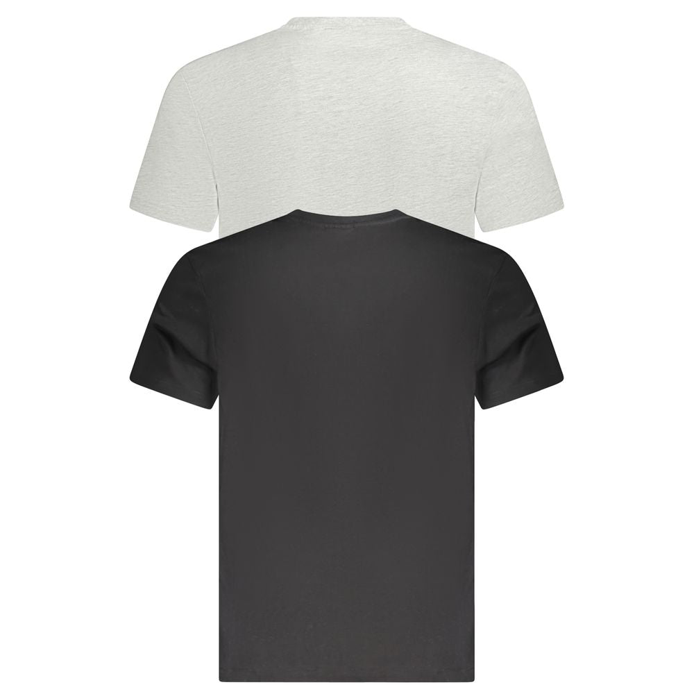 T-Shirt by Fila for men in organic cotton black, gray & print showcases a chic silhouette, artfully detailed with a chic and for a chic finish.