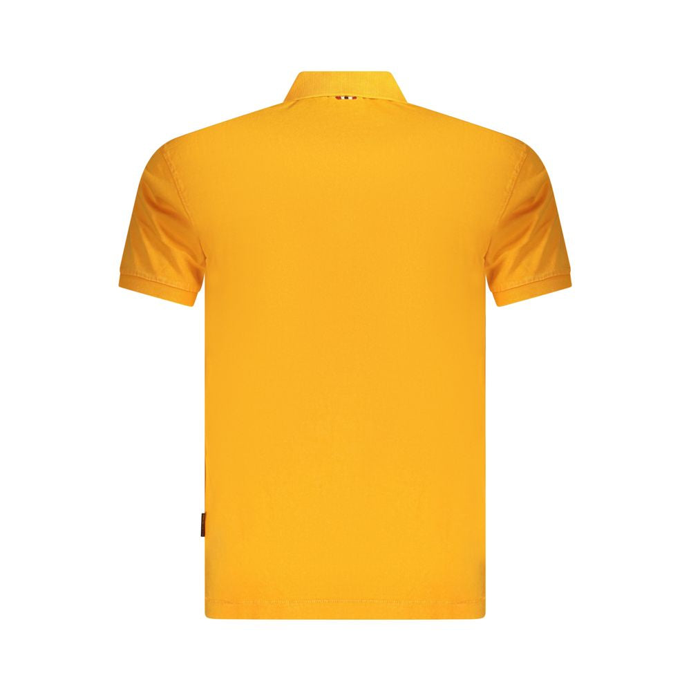 Polo Shirt by Napapijri for men in cotton orange, signature & print presents a sleek silhouette, featuring a refined and for a sleek finish.