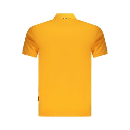Polo Shirt by Napapijri for men in cotton orange, signature & print presents a sleek silhouette, featuring a refined and for a sleek finish.