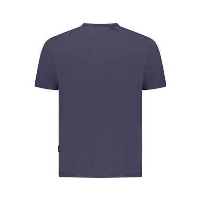 T-Shirt by Napapijri for men in organic cotton blue showcases a chic silhouette, artfully detailed with a chic and for a chic finish.