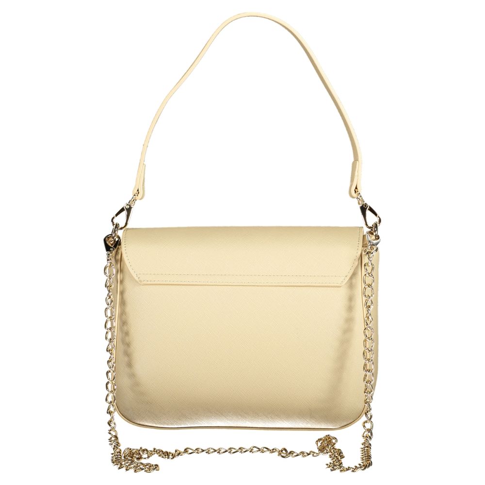 Handbag by Mario Valentino for women in polyethylene beige presents a ornamental silhouette, showcasing a secure zipper & magnetic, ample external-pockets & cardholder, and versatile detachable-strap & handle for a ornamental finish.
