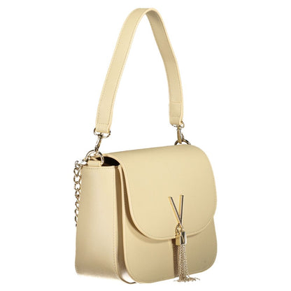 This Handbag by Mario Valentino for women in polyethylene and beige presents a sculptural silhouette featuring a secure zipper & magnetic, ample external-pockets & cardholder, and versatile detachable-strap & handle for a sculptural finish.
