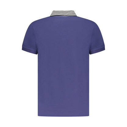 Polo Shirt by Cavalli Class for men in cotton blue presents a crisp silhouette, artfully detailed with a crisp and crisp .