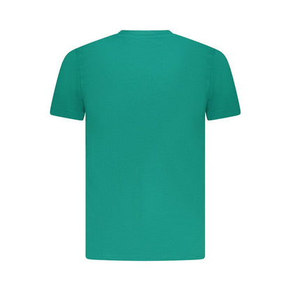 T-Shirt by Cavalli Class for men in cotton green & print showcases a unassuming silhouette, artfully detailed with a refined and unassuming for a sophisticated, contemporary look.