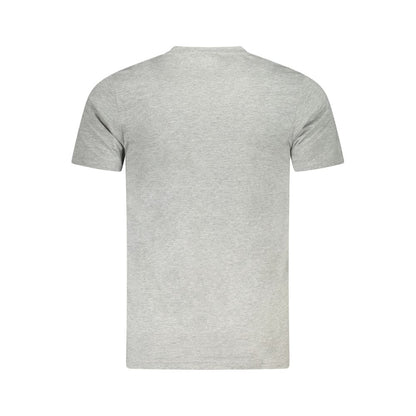 T-Shirt by Cavalli Class for men in cotton gray & print showcases a chic silhouette, artfully detailed with a chic and for a chic finish.