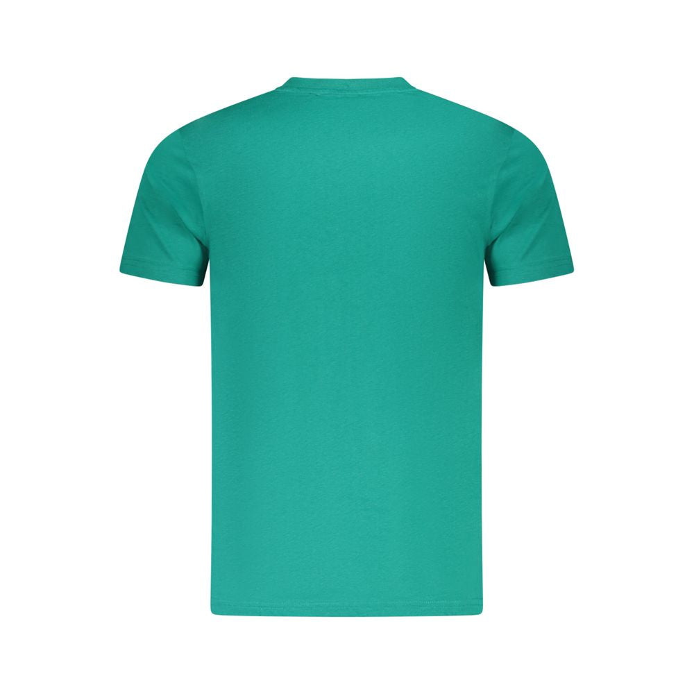 T-Shirt by Cavalli Class for men in cotton green & print showcases a dramatic silhouette, elegantly detailed with a dramatic and for a truly dramatic finish.