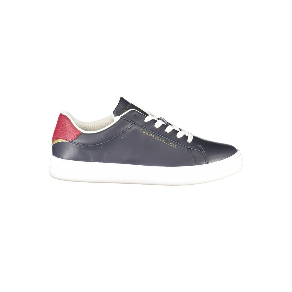 Athletic Sneakers by Tommy Hilfiger for women in polyester polyethylene leather blue showcases an impeccable silhouette, defined by an impeccable athletic style design that perfectly captures the essence of the Women's Athletic Polyester Polyethylene Leather Sneakers.