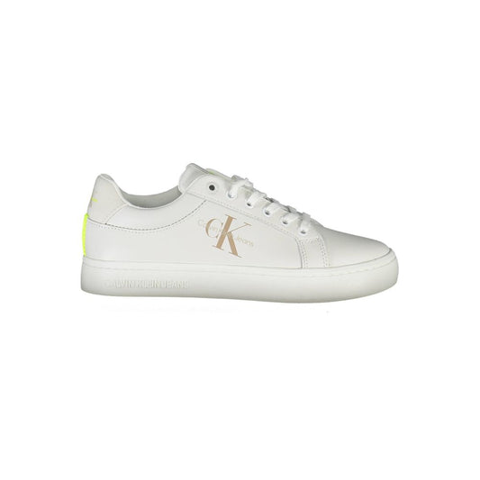 Sneakers by Calvin Klein for women in polyester polyethylene leather white features an sumptuous design from the Women's Fashion Polyester Polyethylene Leather Sneakers collection, highlighting a sumptuous fashion style for a premium, high-fashion look.