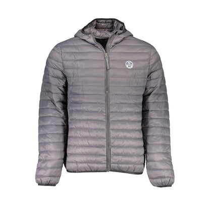 Hooded Windbreaker Jacket by North Sails for men in polyamide gray & signature features an magnificent silhouette, showcasing the sophisticated hooded neckline and functional pockets, hooded & windproof for a premium, magnificent look.