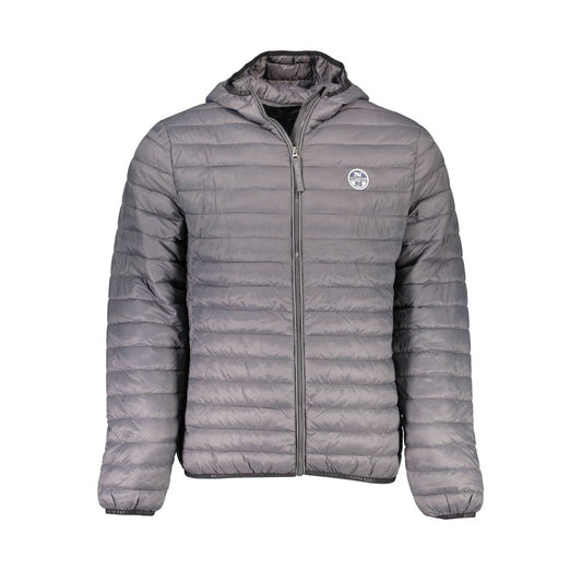 Hooded Windbreaker Jacket by North Sails for men in polyamide gray & signature features an magnificent silhouette, showcasing the sophisticated hooded neckline and functional pockets, hooded & windproof for a premium, magnificent look.