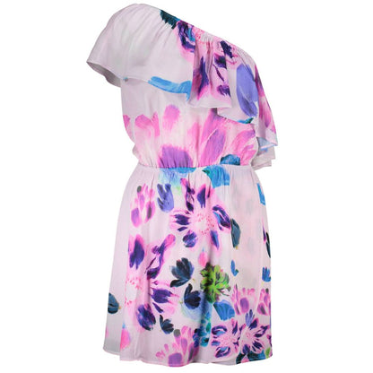 Dress by Desigual for women in viscose modacrylic pink showcases a striking silhouette, elegantly detailed with a , refined , and a striking short for a striking finish.