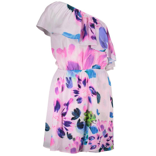 Dress by Desigual for women in viscose modacrylic pink showcases a striking silhouette, elegantly detailed with a , refined , and a striking short for a striking finish.
