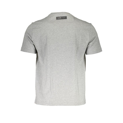 T-Shirt by Plein Sport for men in cotton brown & gray showcases a chic silhouette, artfully detailed with a chic and for a chic finish.