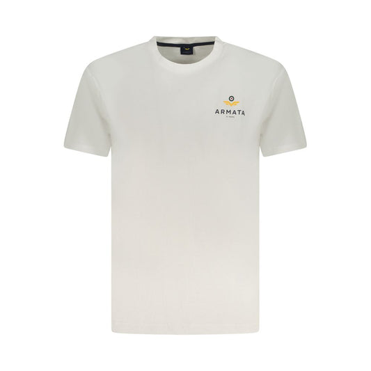 T-Shirt by Armata Di Mare for men in cotton white & print showcases a unassuming silhouette, artfully detailed with a refined crew neckline and unassuming short-sleeve for a sophisticated, contemporary look.