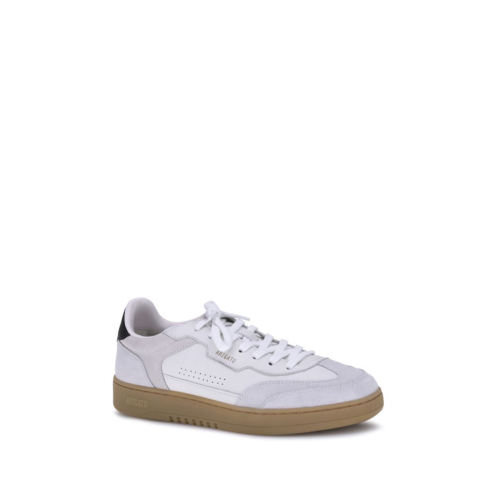 Sneakers by Axel Arigato for men in bos taurus calf suede leather white & signature presents a sumptuous silhouette, artfully capturing the essence of the Men's Low Top Bos Taurus Calf Suede Leather Sneakers with its sumptuous low-top style design.