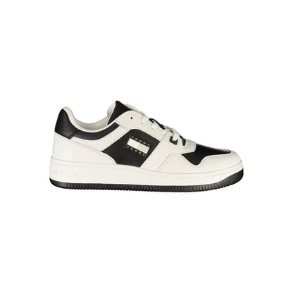 Athletic Sneakers Tommy Hilfiger men polyester polyethylene leather black & white featuring a avant-garde Crisp Men's Athletic Polyester Polyethylene Leather Sneakers design with a avant-garde athletic style for a refined finish.