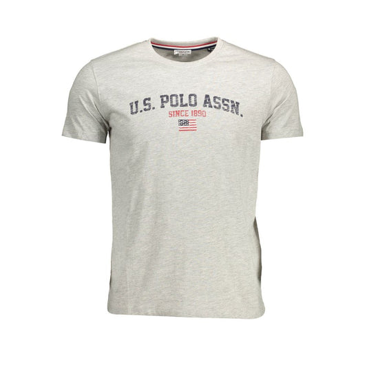 Polo Shirt by U.S. POLO ASSN. for men in viscose cotton brown, gray & print showcases a sharp silhouette, detailed with a refined crew neckline and sharp for a sophisticated finish.