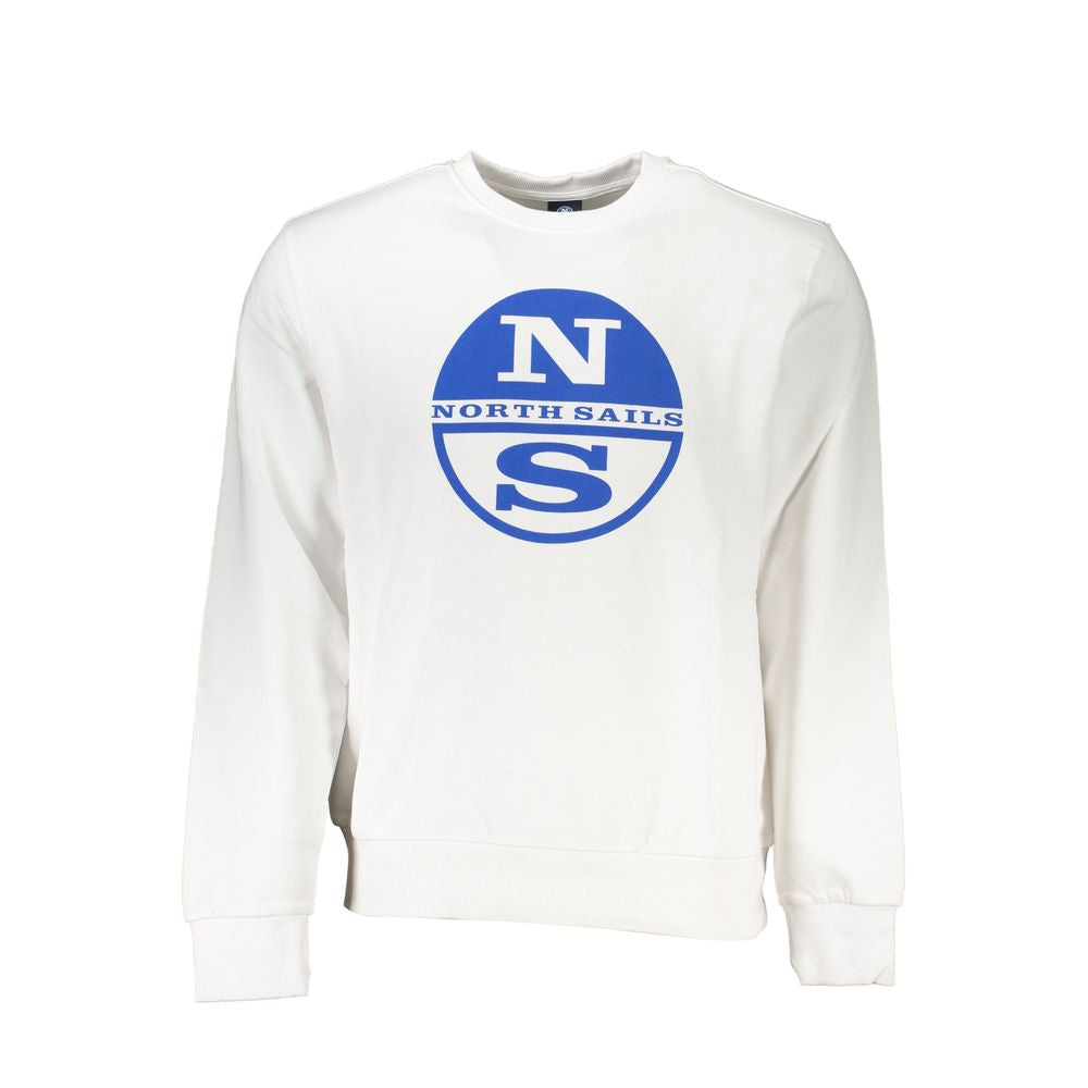 Sweatshirt by North Sails for men in cotton white & print showcases a slouchy chic silhouette, artfully detailed with a slouchy chic crew neckline and for a slouchy chic finish.