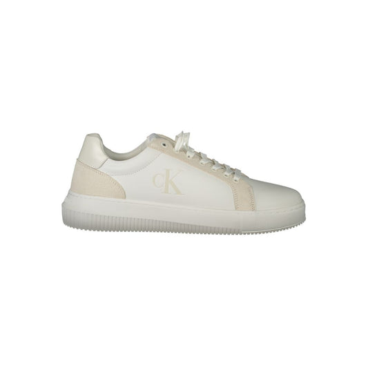 Sneakers by Calvin Klein for men in polyester polyethylene leather white & print presents a sumptuous silhouette from the Men's Fashion Polyester Polyethylene Leather Sneakers collection, showcasing a sumptuous fashion style for an elevated aesthetic.