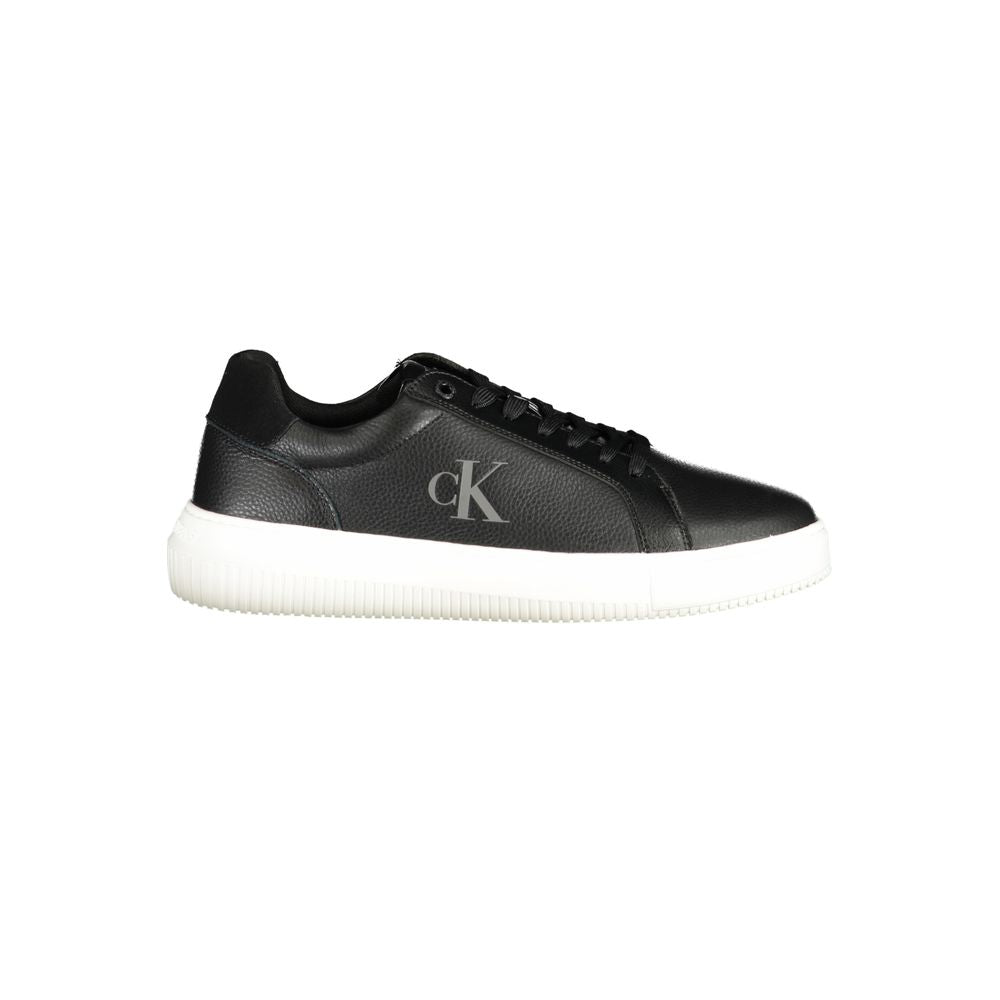 Sneakers by Calvin Klein for men in polyester polyethylene leather black & print features an sumptuous silhouette, showcasing the premium Essence Men's Fashion Polyester Polyethylene Leather Sneakers in a sumptuous fashion style that offers a sumptuous finish for refined style.