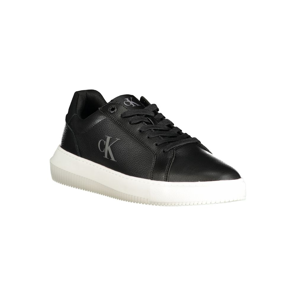Sneakers by Calvin Klein for men in polyester polyethylene leather black & print presents a sumptuous silhouette from the Essence Men's Fashion Polyester Polyethylene Leather Sneakers collection, showcasing a sumptuous fashion style for an elevated aesthetic.
