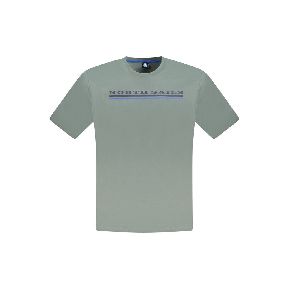 T-Shirt by North Sails for men in cotton green, signature & print showcases a dramatic silhouette, elegantly detailed with a dramatic crew neckline and short-sleeve for a truly dramatic finish.