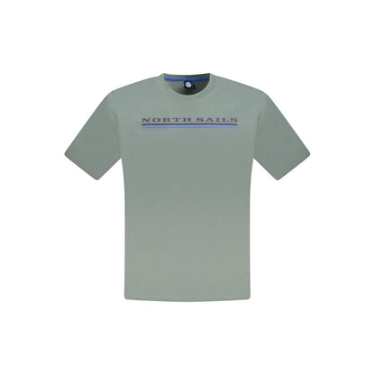 T-Shirt by North Sails for men in cotton green, signature & print showcases a dramatic silhouette, elegantly detailed with a dramatic crew neckline and short-sleeve for a truly dramatic finish.