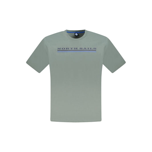 T-Shirt by North Sails for men in cotton green, signature & print showcases a dramatic silhouette, elegantly detailed with a dramatic crew neckline and short-sleeve for a truly dramatic finish.
