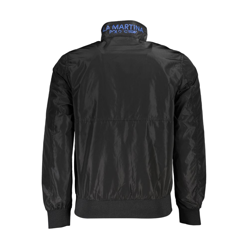 Jacket by La Martina for men in polyester black features a smart silhouette, perfectly accentuated by its unique and functional pockets for a smart finish.