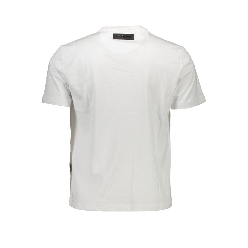 T-Shirt by Plein Sport for men in cotton white showcases a chic silhouette, artfully detailed with a chic crew neckline and for a chic finish.