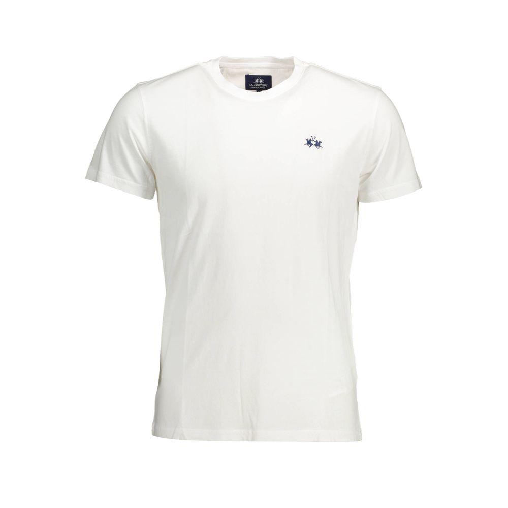 T-Shirt by La Martina for men in cotton white features a plush silhouette, showcasing a sophisticated crew neckline and short-sleeve for a truly plush finish.