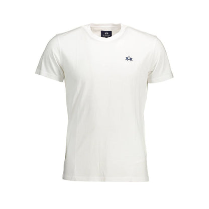 T-Shirt by La Martina for men in cotton white features a plush silhouette, showcasing a sophisticated crew neckline and short-sleeve for a truly plush finish.