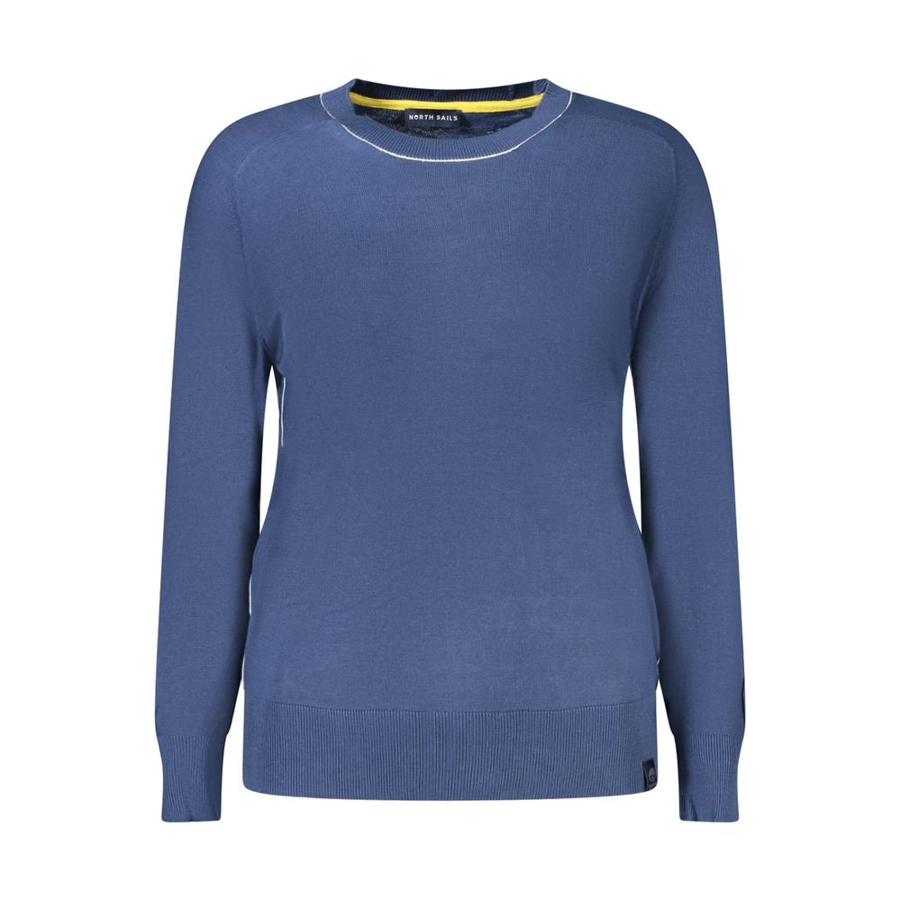 Sweater by North Sails for women in viscose cotton blue features an polished silhouette, showcasing refined and a sophisticated crew neckline for a truly polished finish.