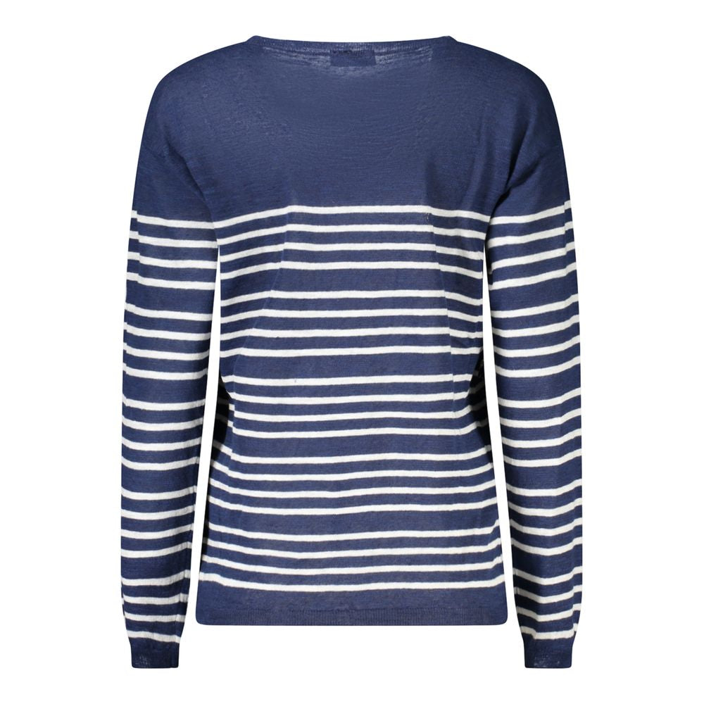Sweatshirt by North Sails for women in linen & cotton blue & striped presents a smart casual silhouette, featuring a smart casual and for a sophisticated look.