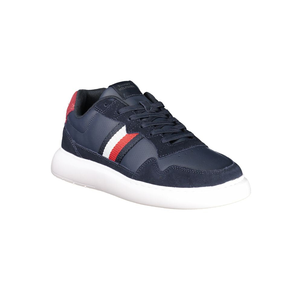 Sneakers by Tommy Hilfiger for men in polyester polyethylene leather blue features a sumptuous design, perfectly showcasing the sumptuous casual style of this Men's Casual Polyester Polyethylene Leather Sneakers.