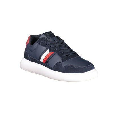 Sneakers by Tommy Hilfiger for men in polyester polyethylene leather blue features a sumptuous design, perfectly showcasing the sumptuous casual style of this Men's Casual Polyester Polyethylene Leather Sneakers.