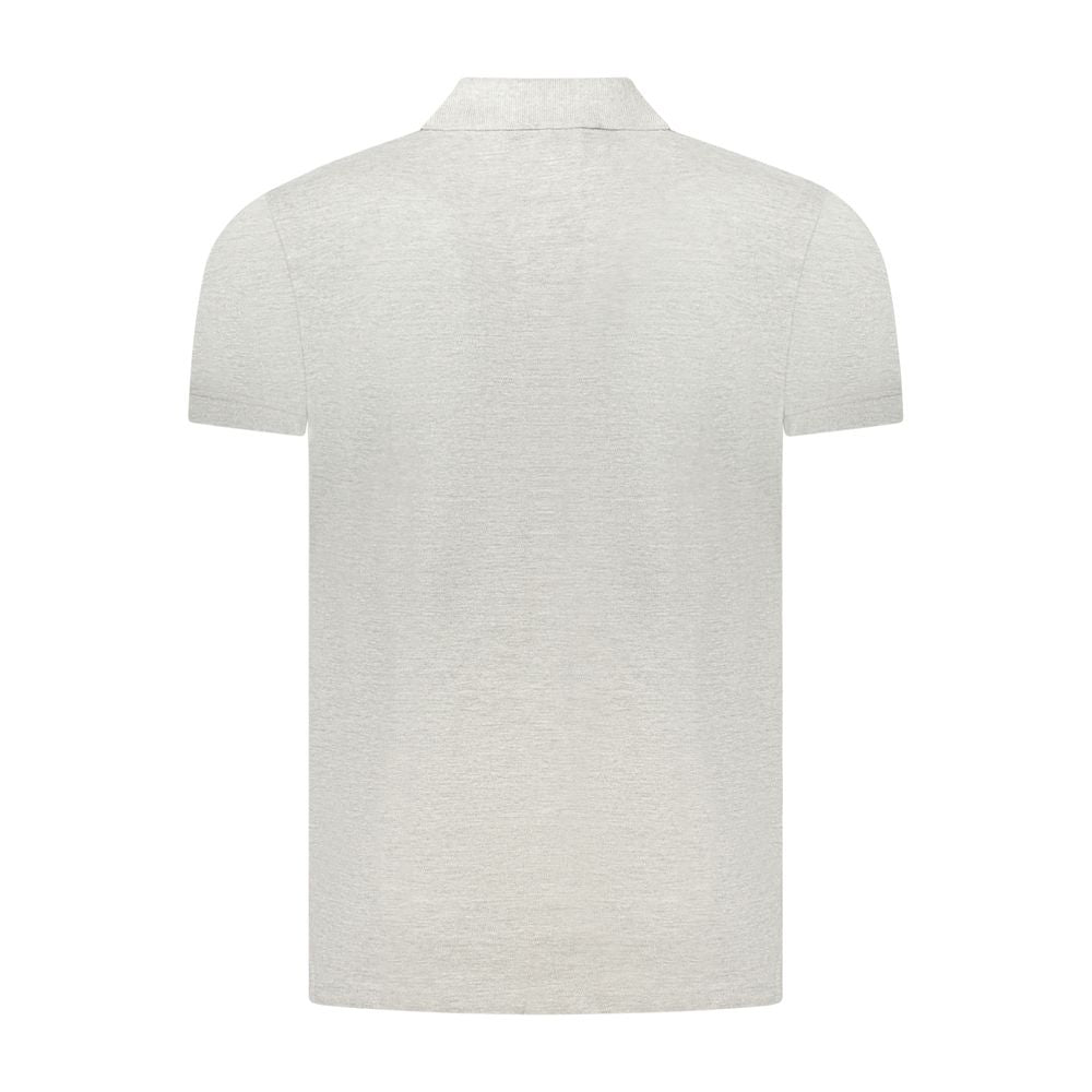 Polo Shirt by Cavalli Class for men in cotton gray showcases a sharp silhouette, detailed with a refined and sharp for a sophisticated finish.