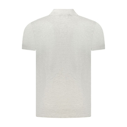 Polo Shirt by Cavalli Class for men in cotton gray showcases a sharp silhouette, detailed with a refined and sharp for a sophisticated finish.