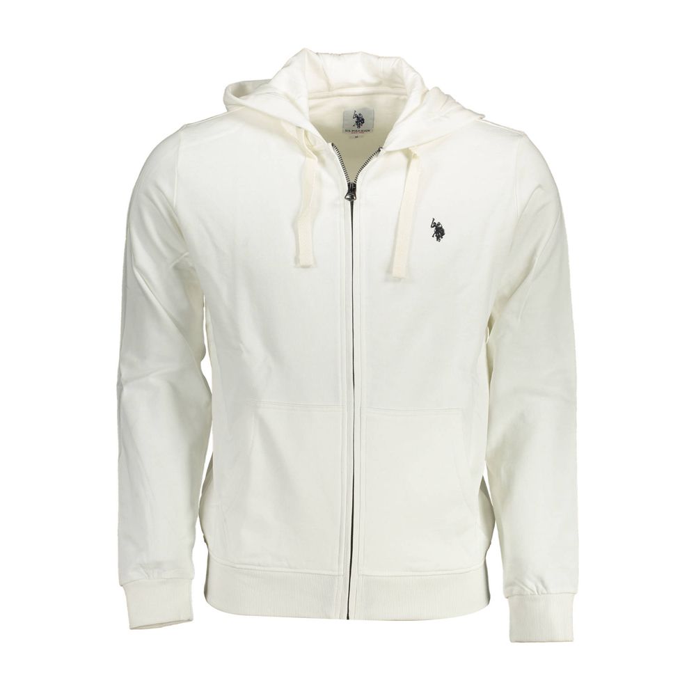 Hooded Sweatshirt Sweater by U.S. POLO ASSN. for men in cotton polyester white showcases a sumptuous silhouette, artfully finished with a sumptuous hooded neckline and for a sophisticated, sumptuous look.