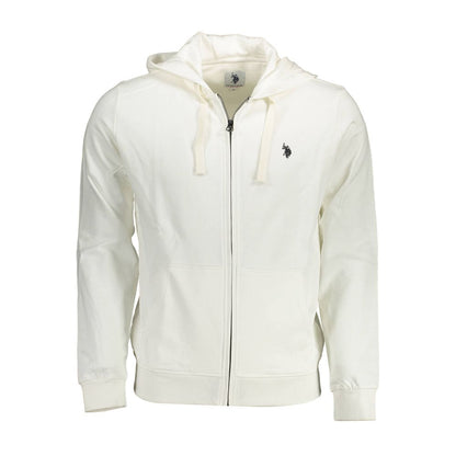 Hooded Sweatshirt Sweater by U.S. POLO ASSN. for men in cotton polyester white showcases a sumptuous silhouette, artfully finished with a sumptuous hooded neckline and for a sophisticated, sumptuous look.