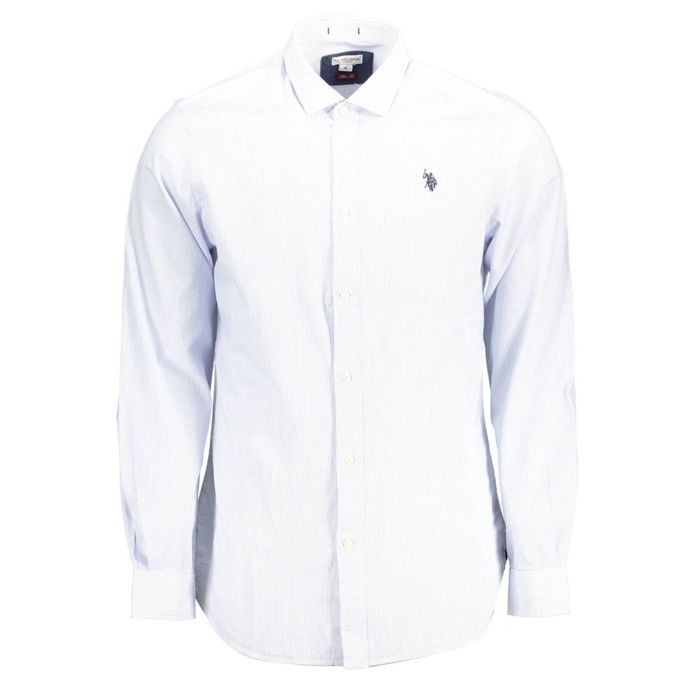 Shirt by U.S. POLO ASSN. for men in cotton light-blue, featuring a nuanced long-sleeve and nuanced for a sophisticated finish.