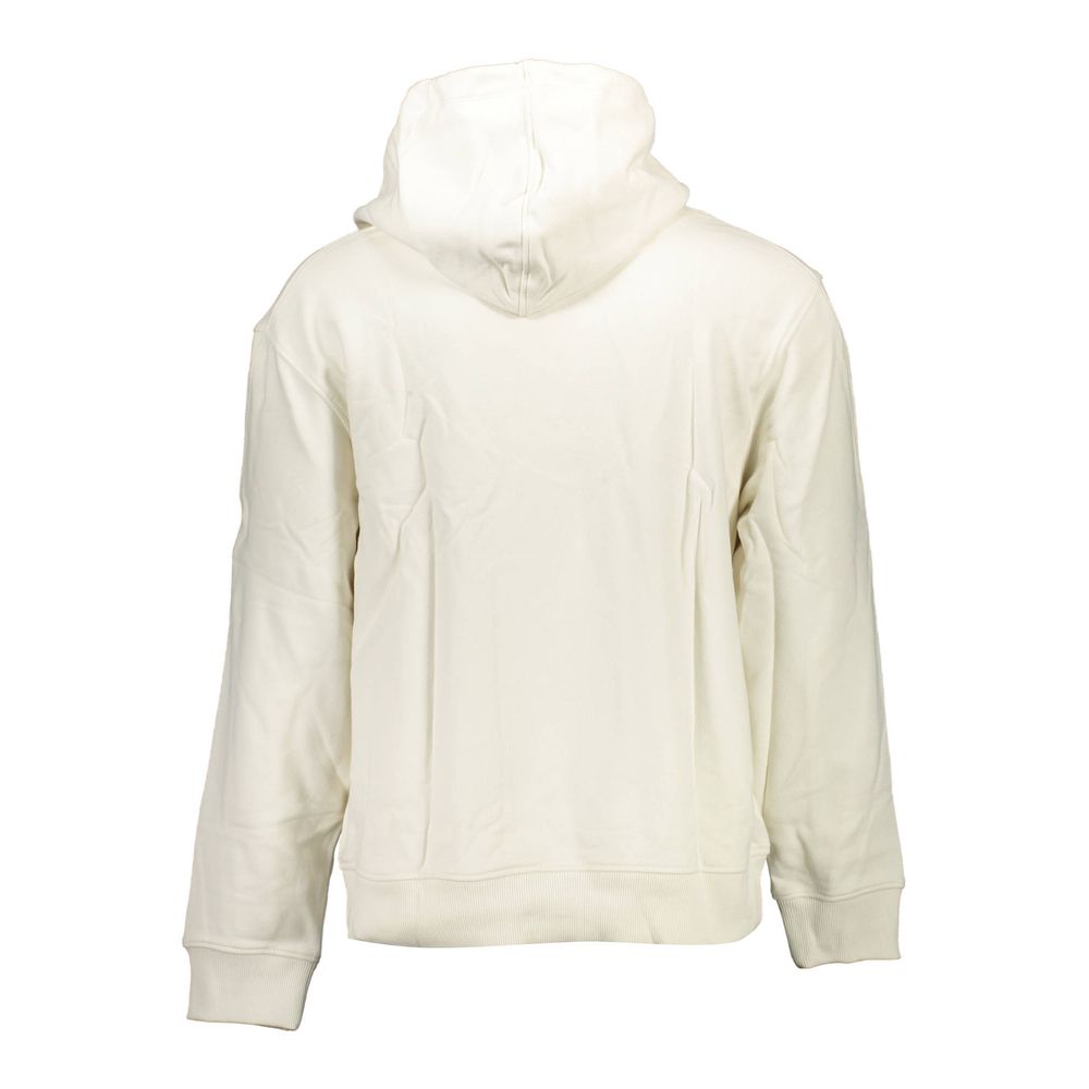 Hooded Sweater by Calvin Klein for men in cotton white showcases a downtown chic silhouette, artfully finished with a downtown chic hooded neckline and for a sophisticated, high-end look.