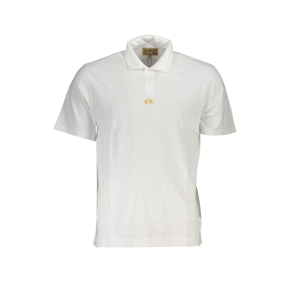 Polo Shirt by La Martina for men in cotton white presents a sleek silhouette, featuring a refined and for a sleek finish.