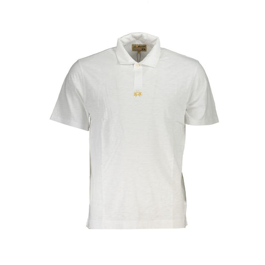 Polo Shirt by La Martina for men in cotton white presents a sleek silhouette, featuring a refined and for a sleek finish.