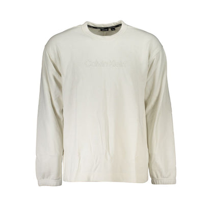 Sweatshirt Sweater by Calvin Klein for men in cotton polyester white features an polished silhouette, showcasing refined and a sophisticated crew neckline for a truly polished finish.