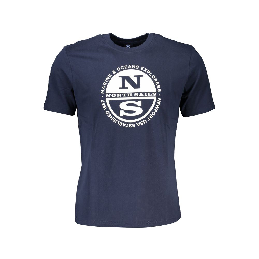 T-Shirt by North Sails for men in cotton blue & print showcases a unassuming silhouette, artfully detailed with a refined crew neckline and unassuming for a sophisticated, contemporary look.