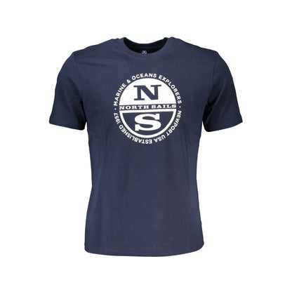 T-Shirt by North Sails for men in cotton blue & print showcases a unassuming silhouette, artfully detailed with a refined crew neckline and unassuming for a sophisticated, contemporary look.