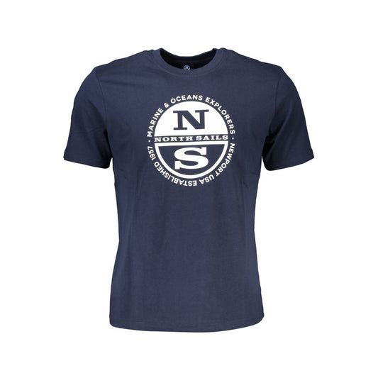 T-Shirt by North Sails for men in cotton blue & print showcases a unassuming silhouette, artfully detailed with a refined crew neckline and unassuming for a sophisticated, contemporary look.