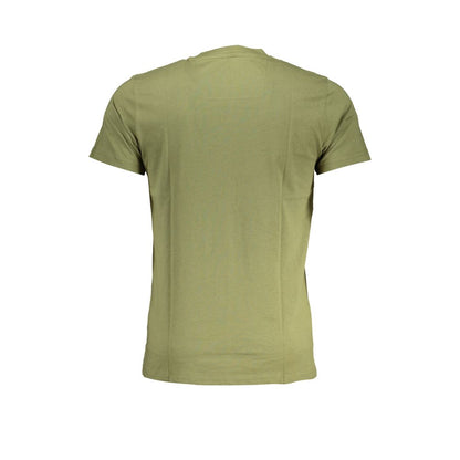 T-Shirt by Cavalli Class for men in cotton green & print showcases a unassuming silhouette, artfully detailed with a refined crew neckline and unassuming for a sophisticated, contemporary look.